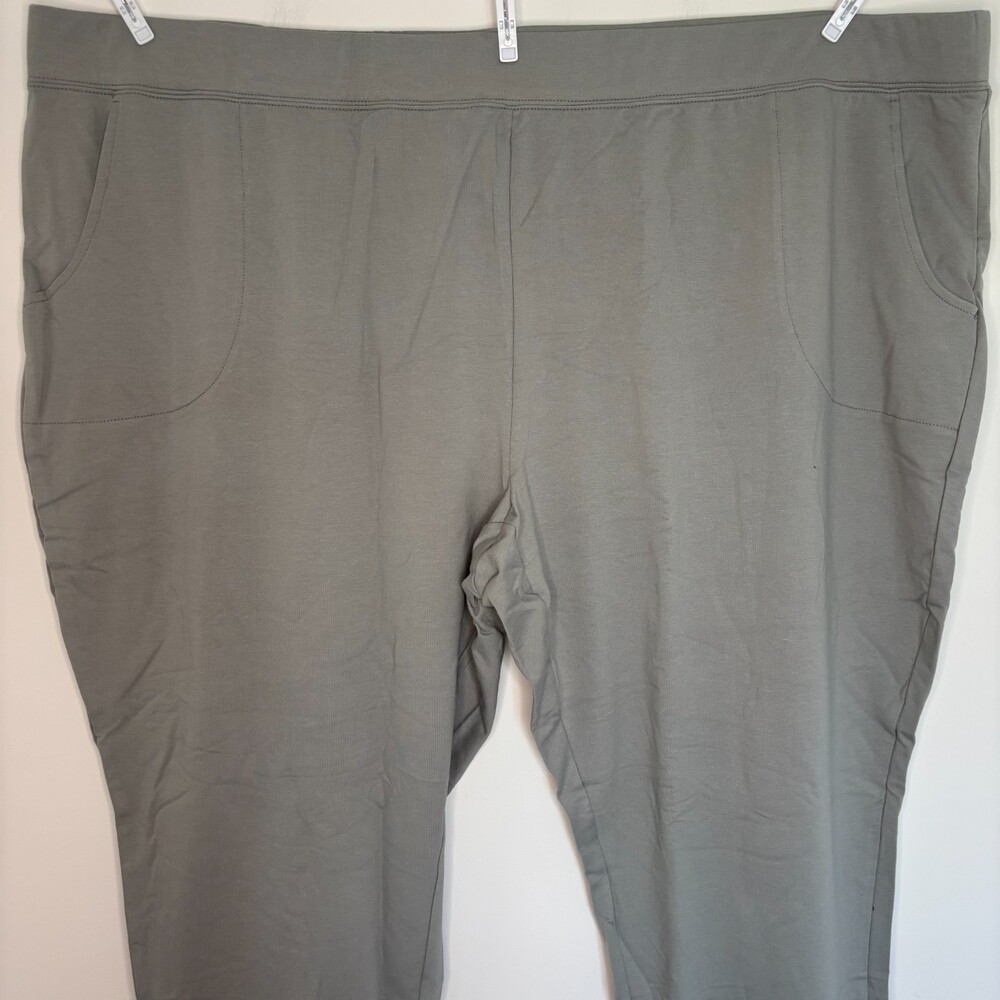 Sport Savvy NEW French Terry Jogger with Stripe Cuff Hem Womens 4X Petite Gray - Picture 3 of 10